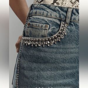 NWT! Austyn at Anthropologie Wide Leg Embellished Jeans